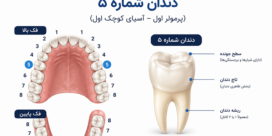 دندان شماره ۵ چند کانال دارد